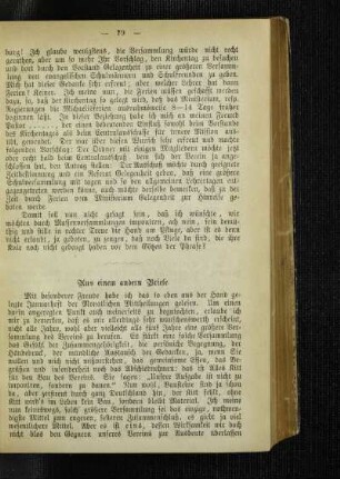 Aus einem andern Briefe