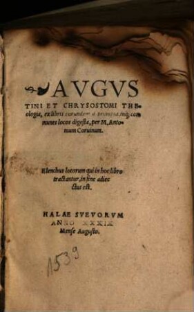 Augustini et Chrysostomi theologia