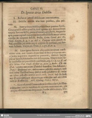 Caput VI. De Ignotis circa Delicta