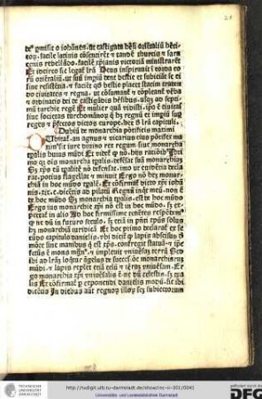 Dubium de monarchia pontificis maximi.