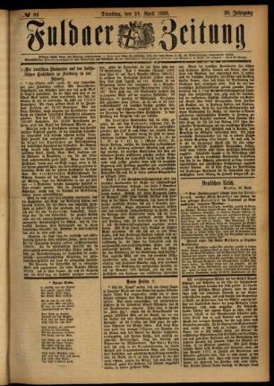 Ausgabe vom Dienstag, den 25. April 1893.