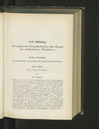 Erste Abtheilung. Die allgemeine Gesundheitslehre oder Theorie des medicinischen Wohllebens.