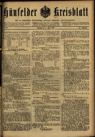 Ausgabe vom Dienstag, den 01. Juli 1919.