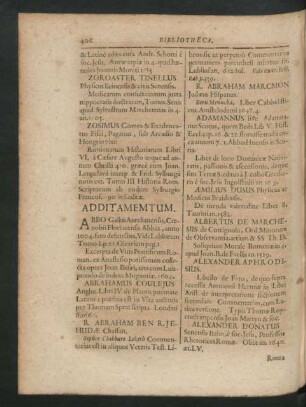 Additamentum.