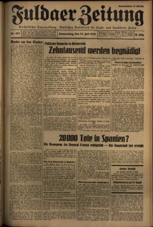 Ausgabe vom Donnerstag, den 23. Juli 1936.