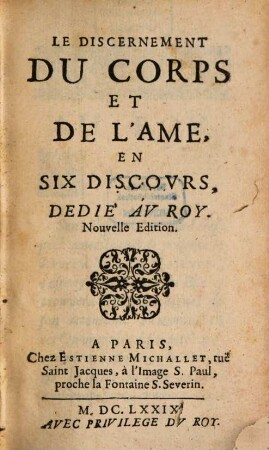 Le Discernement du Corps et de l'âme