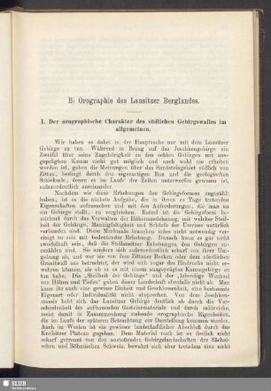 B) Orographie des Lausitzer Berglandes