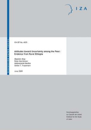 Attitudes toward uncertainty among the poor: evidence from rural Ethiopia