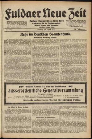 Ausgabe vom Montag, den 10. April 1922.