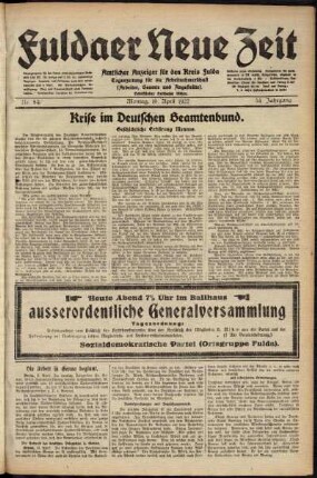 Ausgabe vom Montag, den 10. April 1922.