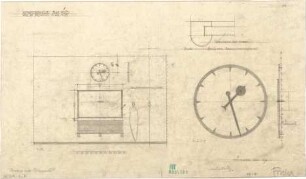 Fischer, Theodor; Bad Tölz (Bayern); Gewerbehalle - Uhr im Postamt (Ansichten, Details)