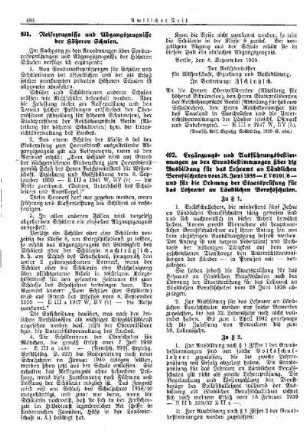 Reifezeugnisse und Abgangszeugnisse der Höheren Schulen : [Erziehung] ; [Für das Reich] ; [Amtliche Erlasse] ; [Amtlicher Teil]