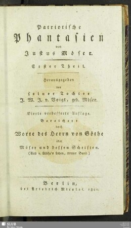 1: Patriotische Phantasien : Erster Theil