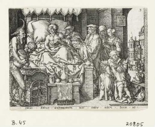 Tod des reichen Mannes, Blatt 3 der Folge "Gleichnis von Lazarus und dem reichen Mann"