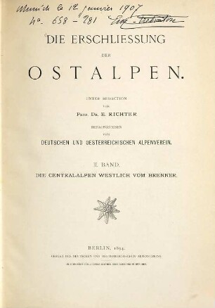 Die Erschliessung der Ostalpen, 2. Die Centralalpen westlich vom Brenner