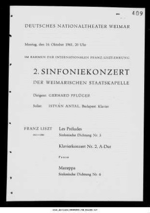 Im Rahmen der Internationalen Franz-Liszt-Ehrung 2. Sinfoniekonzert
