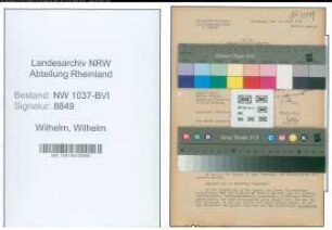 Entnazifizierung Wilhelm Wilhelm , geb. 31.07.1894 (Stadtassistent)