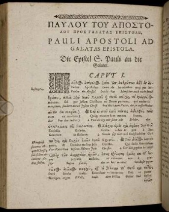 Pauli Apostoli Ad Galatas Epistola.
