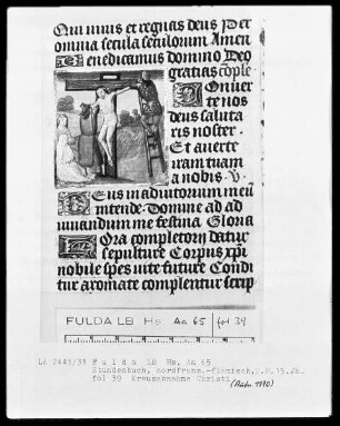 Stundenbuch, ad usum Romanum — Kreuzabnahme Christi, Folio 39recto