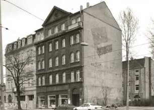 Dresden-Neustadt, Bautzner Straße 22/20. Wohnhäuser mit Ladeneinbauten (1880/1890 und 1910). Straßenansicht