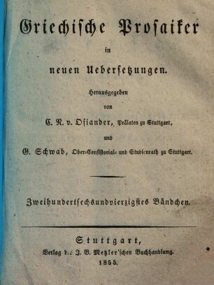 Plutarch's Werke, 13. Vergleichende Lebensbeschreibungen ; 13