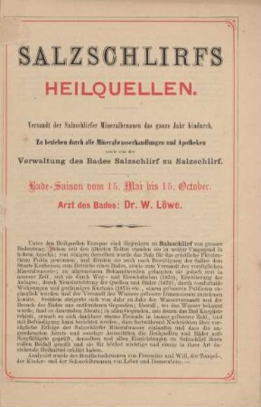 Balneologisches aus Bad Salzschlirf : ein Vortrag