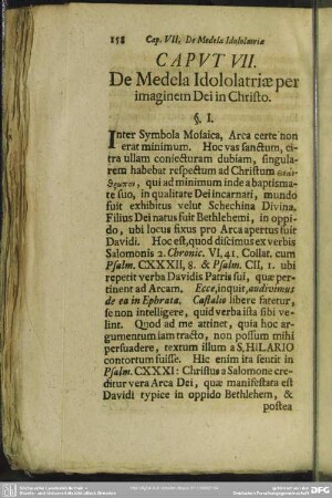 Caput VII. De Medela Idololatriae per imaginem Dei in Christo