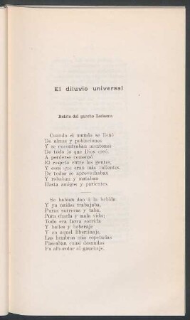 El diluvio universal : Relato del gaucho Ledesma