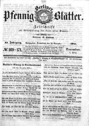 No. 169-171, Sonnabend, den 29.November