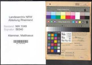 Entnazifizierung Matthaeus Klemmer , geb. 19.02.1922 (Landwirt)