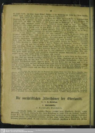 Die vorchristlichen Alterthümer der Oberlausitz