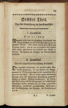 Sechster Theil. Von der Einrichtung in den Gewächsen.
