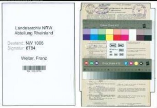 Entnazifizierung Franz Welter , geb. 05.06.1891 (Postschaffner)