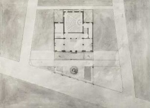 Stoke-upon-Trent: Entwurf für die Pottery School (Töpferschule): Grundriß mit Situationsplan