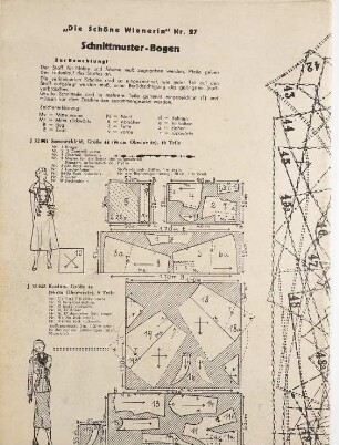 Schnittmusterbogen aus „Die Schöne Wienerin“ Nr.27