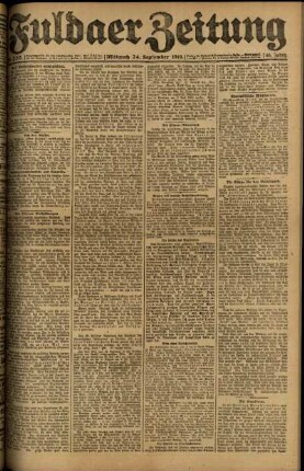 Erste Ausgabe vom Mittwoch, den 24. September 1919.