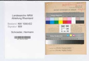 Entnazifizierung Hermann Schroeder, geb. 13.08.1890 (Bankbeamter)