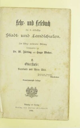 C. Oberstufe: Vaterland und Weite Welt