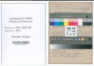 Entnazifizierung August Schulte , geb. 21.02.1913 (Hausmeister)