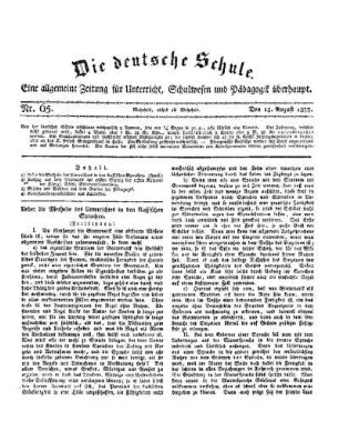 Ueber die Methode des Unterrichtes in den klassischen Sprachen : (Fortsetzung)