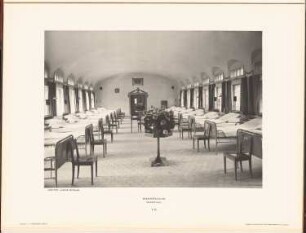 Rudolf Virchow-Krankenhaus, Berlin: Innenansicht großer Saal Krankenpavillon (aus: Neubauten der Stadt Berlin, Bd. VI, 1907)
