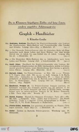 Graphik-Handbücher (Nr. 862-1094)