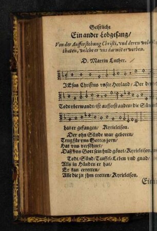 Ein ander Lobgesang/ von der Aufferstehung Christi, vnd deren Wolthaten ... D. Martin Luther.
