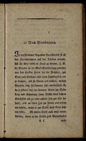1) Vom Bierbrauen.