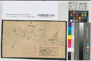 Geschlossenhalten der Schranken (Anrufschranken) und Einbau von Drehkreuzen am Feldwegübergang in km 81,816 der Strecke Hagen-Siegen: Lageplan, M. 1:1.000 Stnr.: 51, Iwü, Bunr.: 85, Blnr.: 1