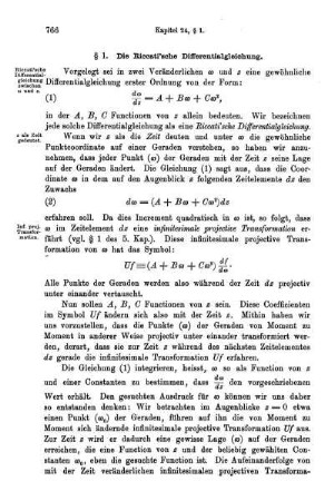 § 1. Die Riccati'sche Differentialgleichung.