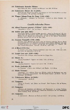 Gemälde italienischer Meister (Nr. 392-407)