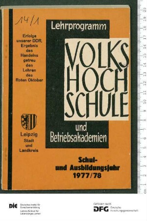 Programm Jahr 1977/1978