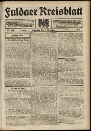 Zweite Ausgabe vom Dienstag, den 05. November 1912.
