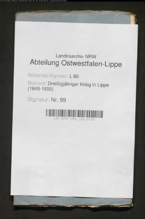Schutzbriefe (Original/Abschrift) der Kriegsparteien für die Grafschaft Lippe und einzelne Städte und Ämter